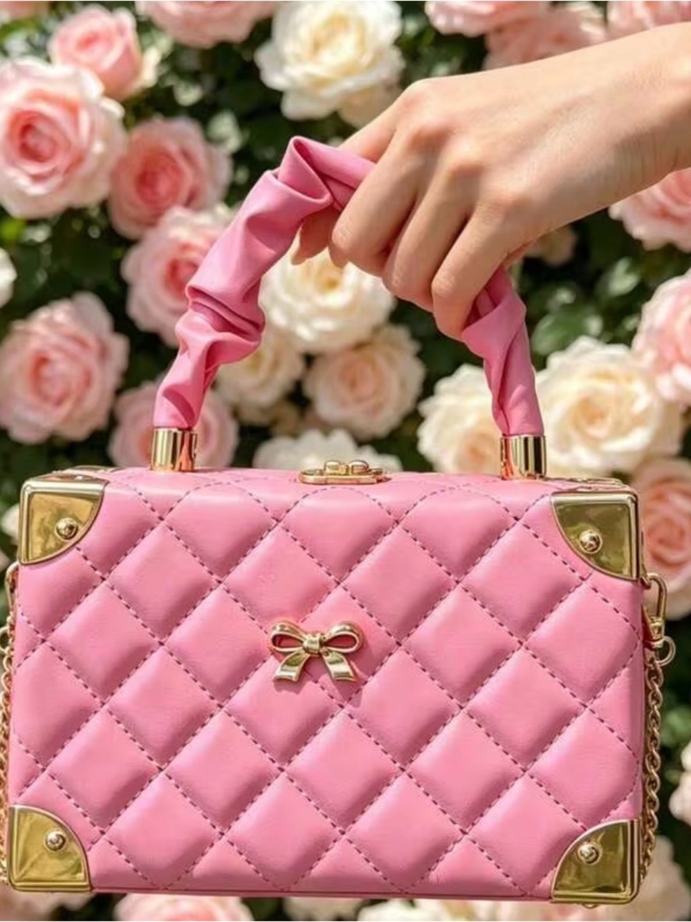 Quilted Pink Shoulder Bag, Brand New - Picture 2 of 3